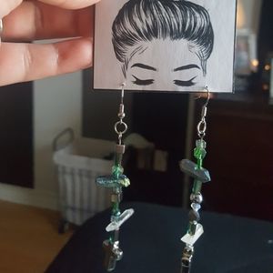Homemade crystal earrings